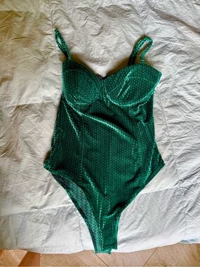 Lulu's Emerald Green Textured Kids One-Piece